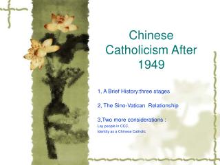 Chinese Catholicism After 1949