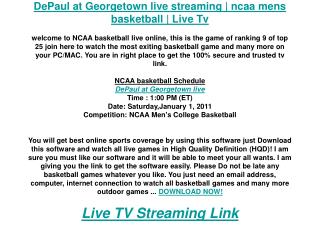 DePaul at Georgetown live streaming | ncaa mens basketball |
