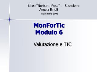 MonForTic Modulo 6