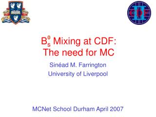B s Mixing at CDF: The need for MC