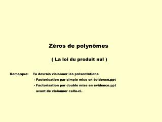 Zéros de polynômes