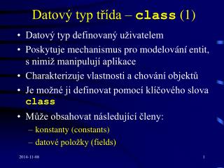 Datový typ třída – class (1)