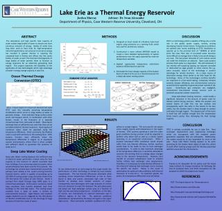 Lake Erie as a Thermal Energy Reservoir