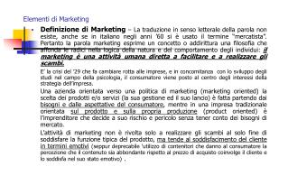 Elementi di Marketing