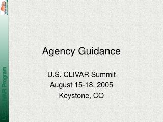 Agency Guidance