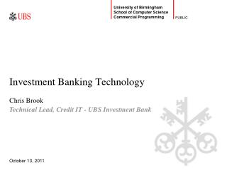 Investment Banking Technology