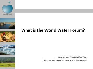 Presentation: Andras Szöllösi-Nagy Governor and Bureau member, World Water Council
