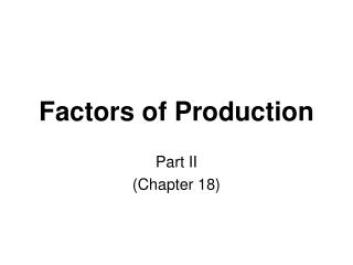 four factors of production.