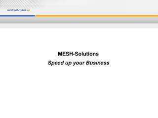 MESH-Solutions Speed up your Business
