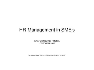 HR-Management in SME’s