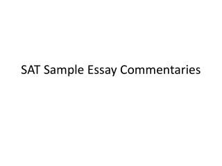 SAT Sample Essay Commentaries