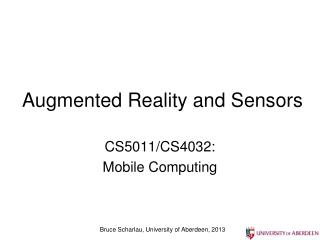 Augmented Reality and Sensors