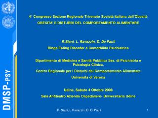 4° Congresso Sezione Regionale Triveneto Società Italiana dell’Obesità