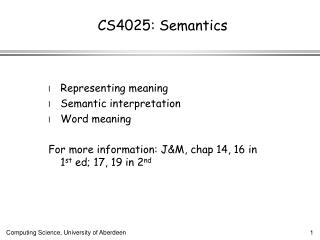 CS4025: Semantics