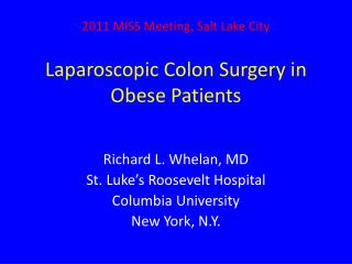 Laparoscopic Colon Surgery in Obese Patients