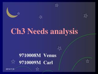Ch3 Needs analysis