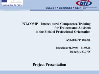 INT.COMP – Intercultural Competence Training for Trainers and Advisers