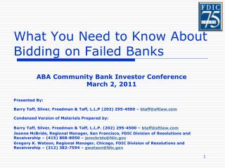 What You Need to Know About Bidding on Failed Banks