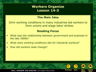 Workers Organize Lesson 14-3