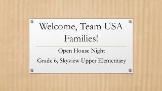 Welcome, Team USA Families!