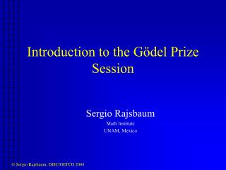 Introduction to the Gödel Prize Session