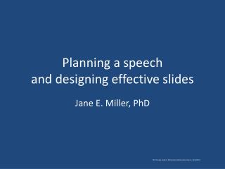 Planning a speech and designing effective slides