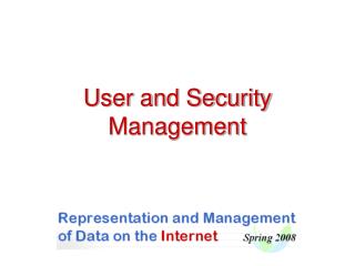 User and Security Management