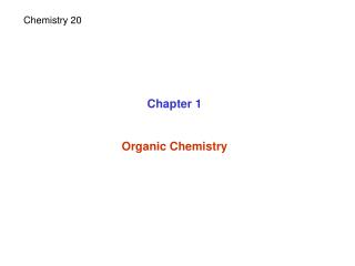Chapter 1 Organic Chemistry