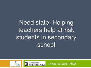 Need state: Helping teachers help at-risk students in secondary school