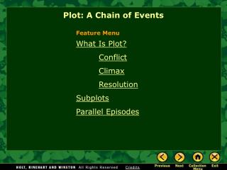 What Is Plot? Conflict Climax Resolution Subplots Parallel Episodes