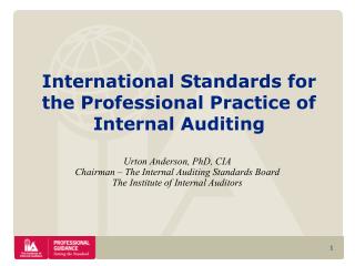 International Standards for the Professional Practice of Internal Auditing