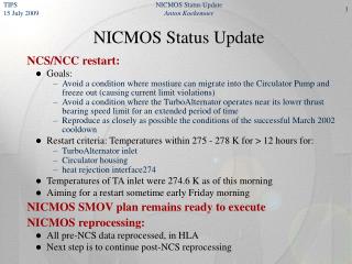 NICMOS Status Update
