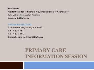 Primary Care Information Session