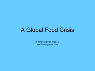 A Global Food Crisis