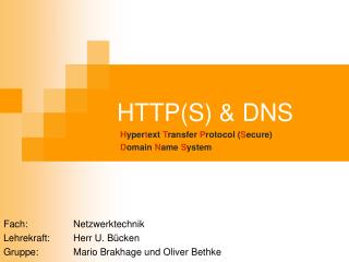 HTTP(S) &amp; DNS