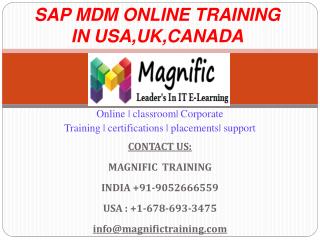 Sap Mdm Online Training in Usa,Uk,Canada