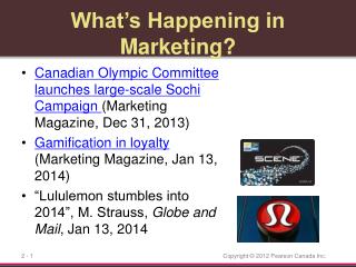 What’s Happening in Marketing?