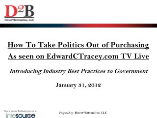 How To Take Politics Out of Purchasing As seen on EdwardCTracey TV Live