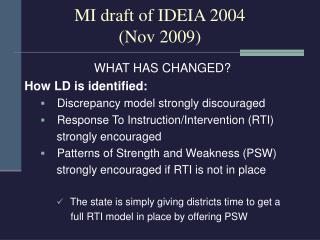 MI draft of IDEIA 2004 (Nov 2009)