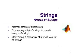 Strings Arrays of Strings
