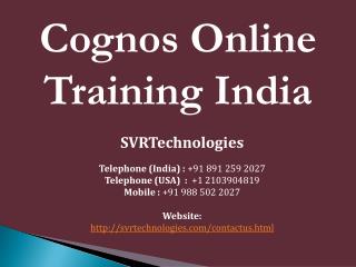 Cognos Online Training India