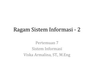 Ragam Sistem Informasi - 2