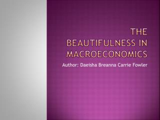 The beautifulness in Macroeconomics