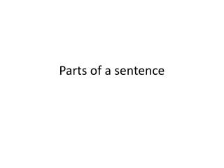 Parts of a sentence