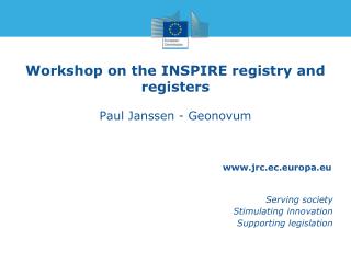 Workshop on the INSPIRE registry and registers