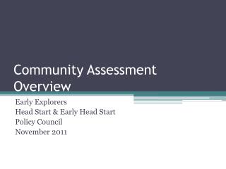 Community Assessment Overview