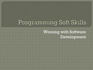 Programming Soft Skills