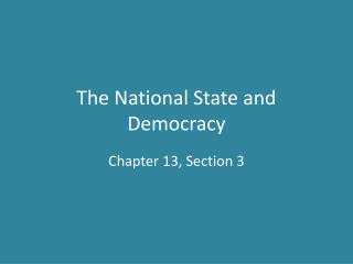 The National State and Democracy