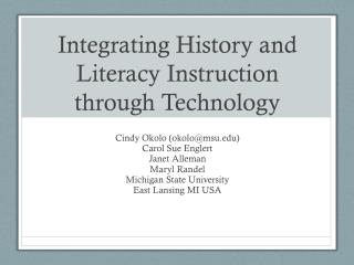 Integrating History and Literacy Instruction through Technology