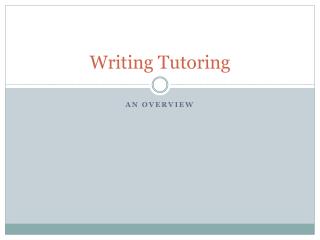 Writing Tutoring